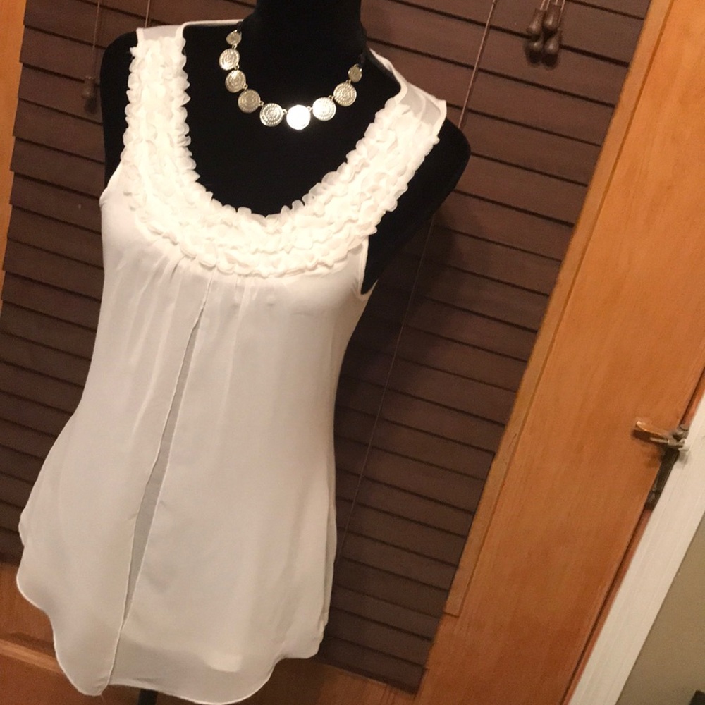 Cable and Gauge sheer blouse